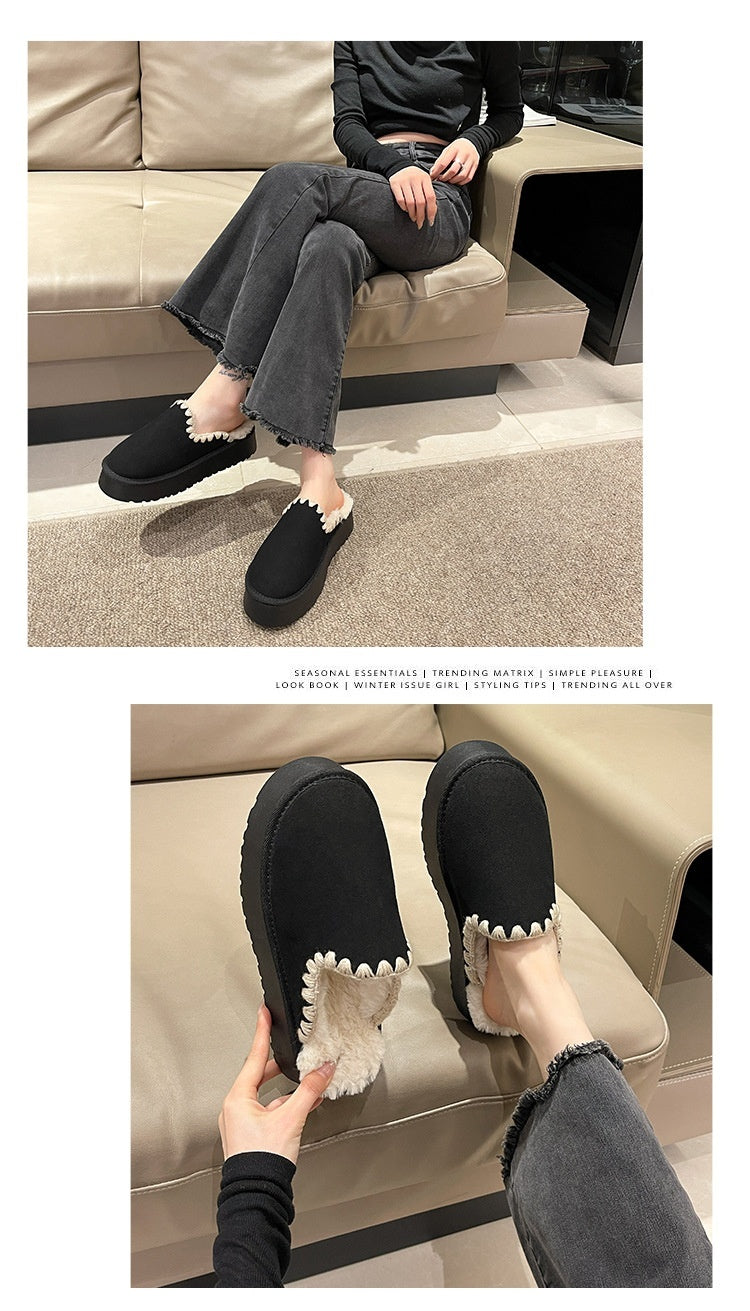 Bottes de neige chaudes en coton, style ethnique