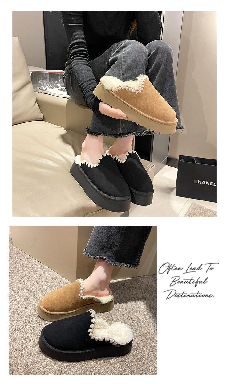 Bottes de neige chaudes en coton, style ethnique