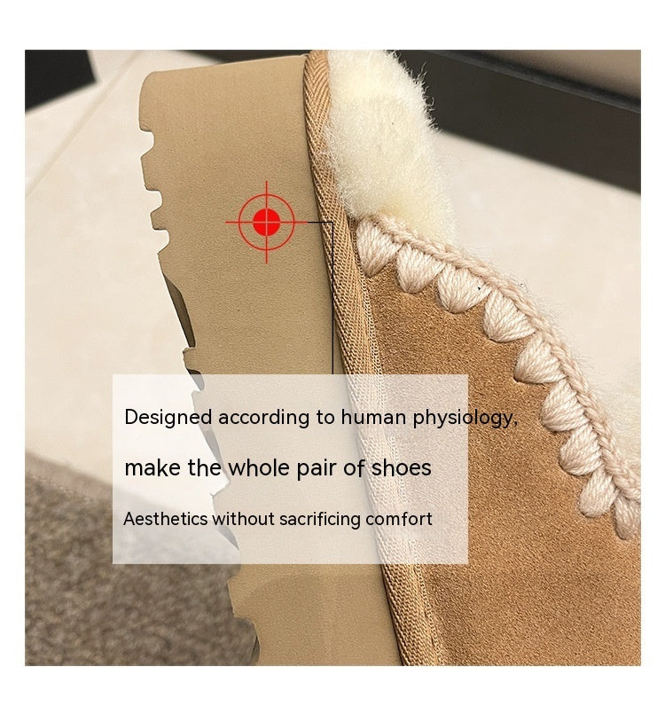Bottes de neige chaudes en coton, style ethnique