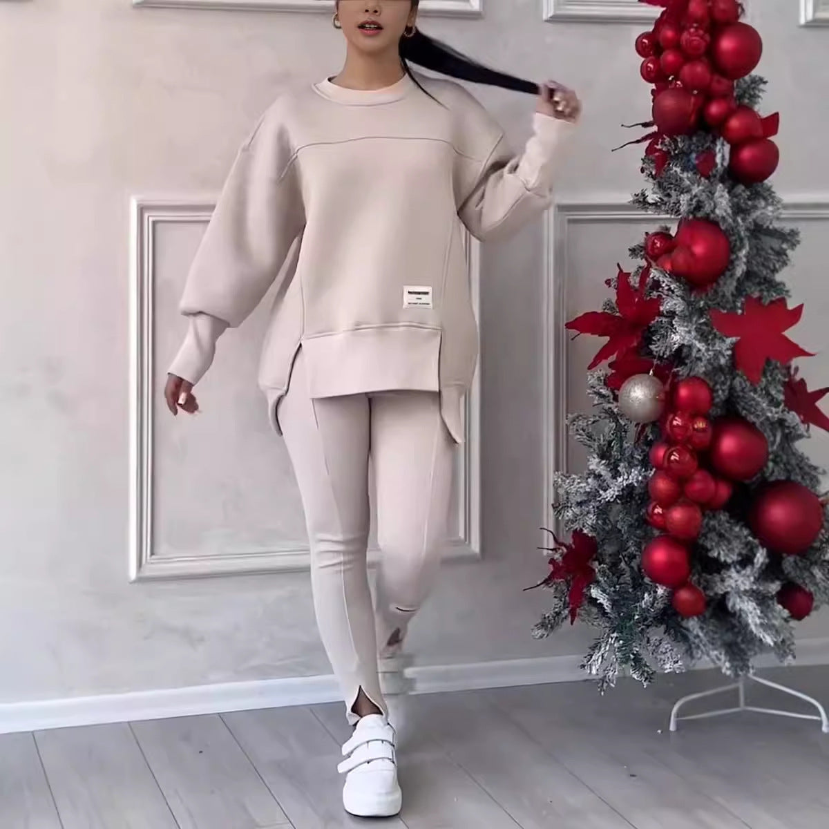 Ensemble sweat-shirt en coton pour femme