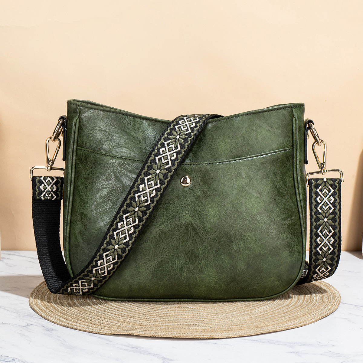 Sac à bandoulière rétro grande capacité