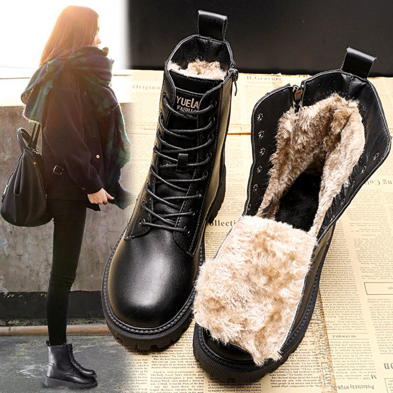 Bottes Martin d'hiver en velours épaisses avec coton