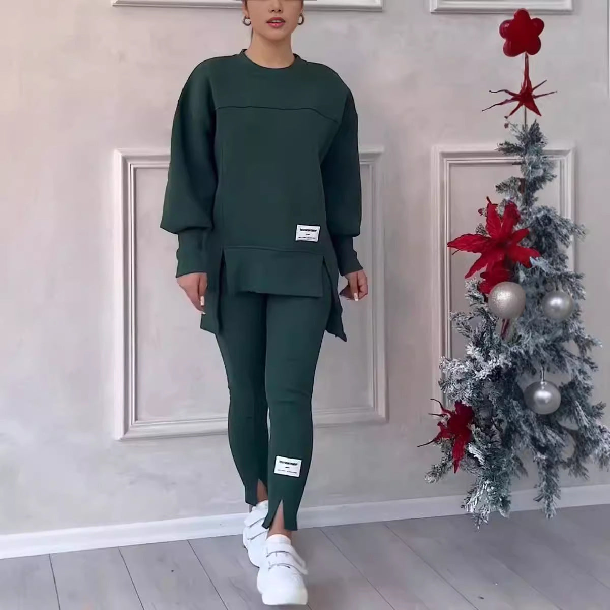 Ensemble sweat-shirt en coton pour femme