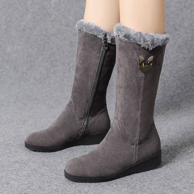 Bottes Mi- Tube Femme Coton Antidérapantes