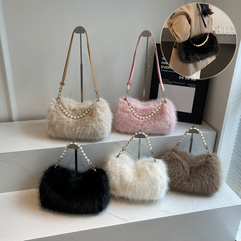 Sac Bandoulière Peluche Femme