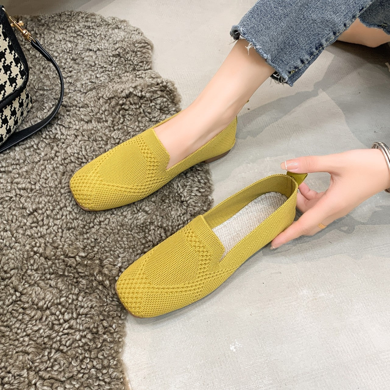 Baskets plates d'été pour femmes à bout rond