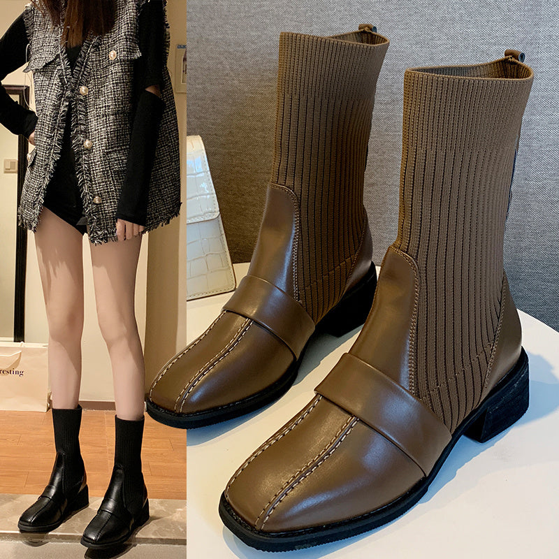 Bottes Hiver Femme Brodées Ethniques Mi- Mollet