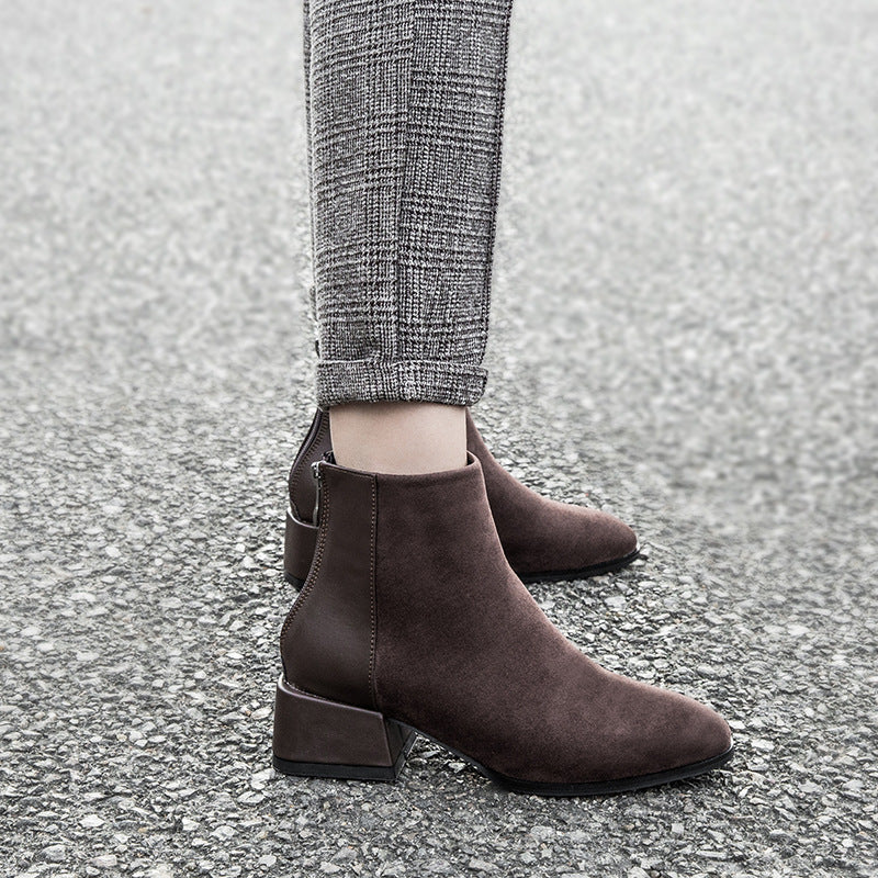 Bottines Chelsea Femme à Talon Carré