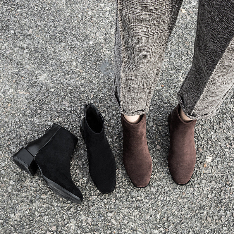 Bottines Chelsea Femme à Talon Carré