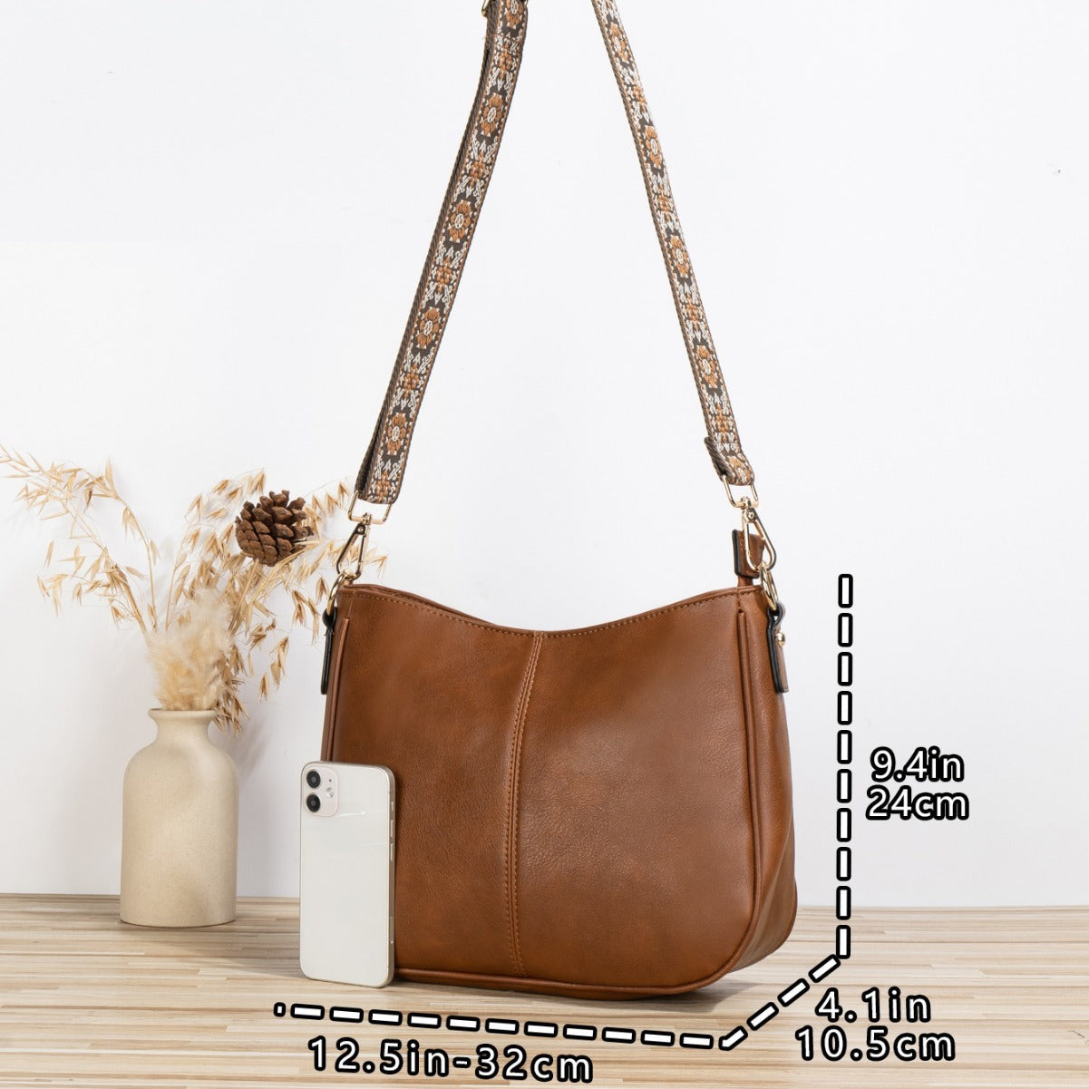 Sac à bandoulière rétro grande capacité