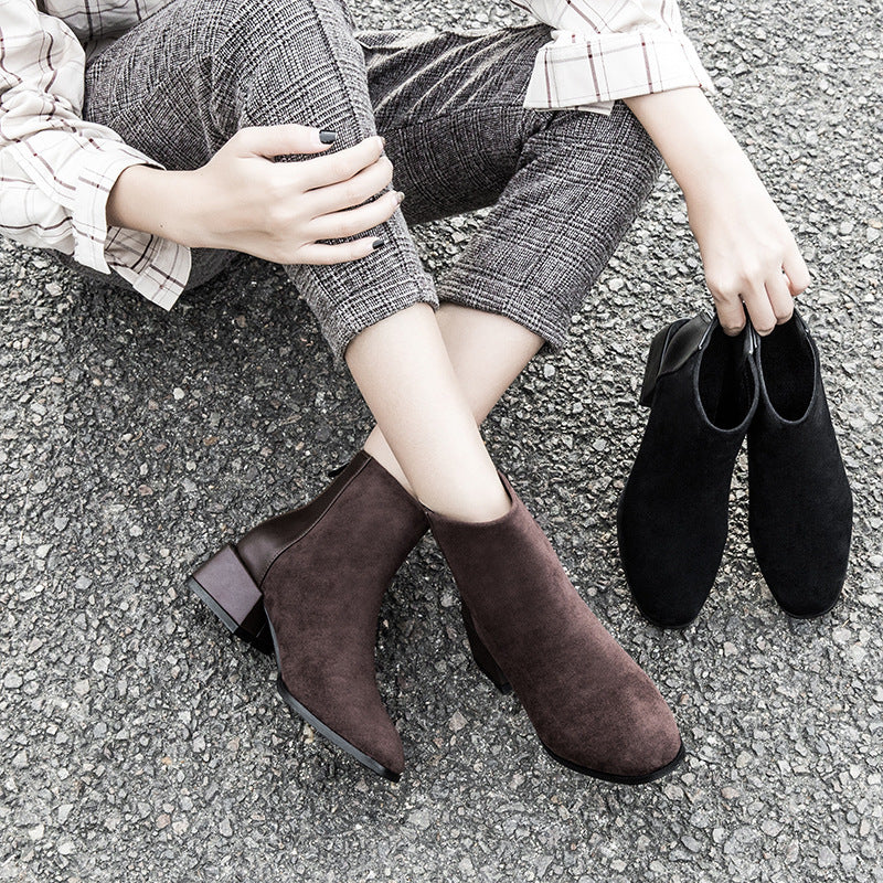 Bottines Chelsea Femme à Talon Carré