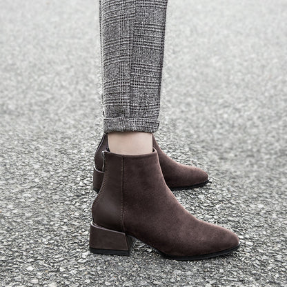 Bottines Chelsea Femme à Talon Carré