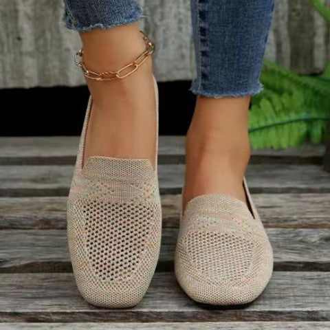 Baskets plates d'été pour femmes à bout rond
