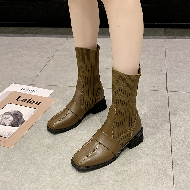 Bottes Hiver Femme Brodées Ethniques Mi- Mollet